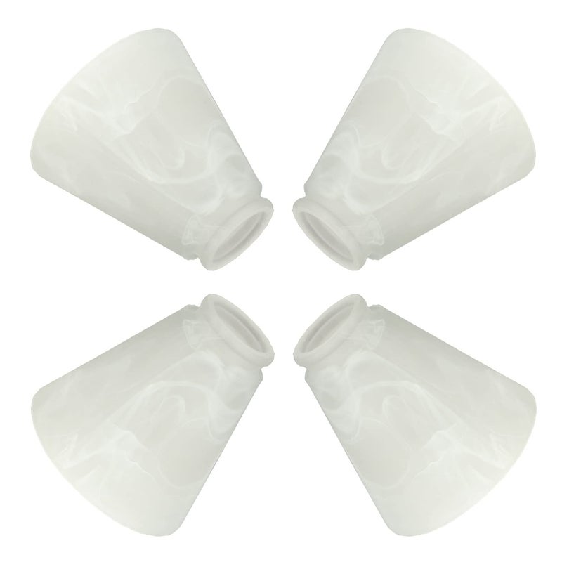 Pack of 4 Alabaster Transitional Style Shade, Transitional Style Replacement Glass Shade, XIDING Ceiling Fans Glass Shade, with Standard 2-1/8"" Fitter Size, 4-4/5"" high, 4-4/5"" Diameter